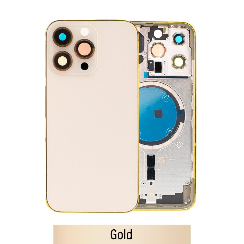 Rear Housing for iPhone 13 Pro (NO LOGO)-Gold Rear Housing for iPhone 13 Pro (NO LOGO)-Gold